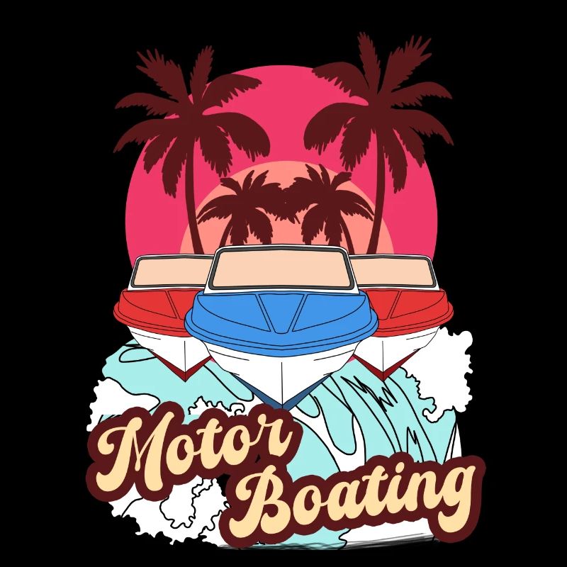 Motor Boating - Boot Motorboot Sommer Strand Retro