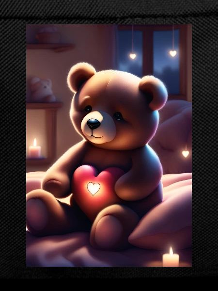 Teddy bear holding a heart