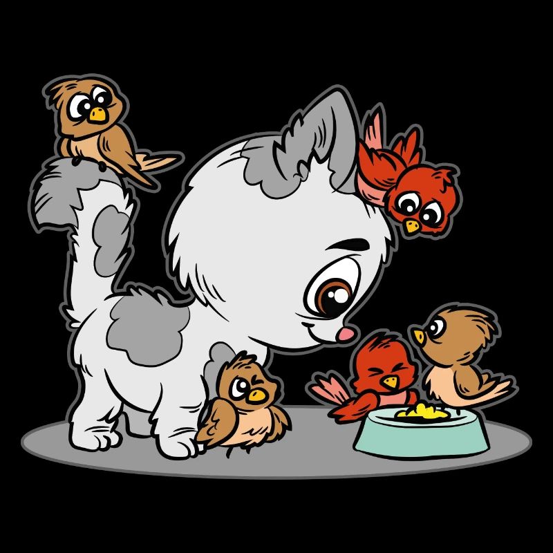 Kitten Bird Sharing Futter Tier