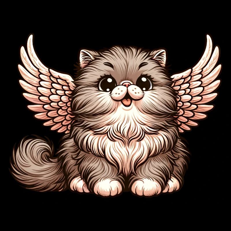Chat persan ange fourrure moelleuse