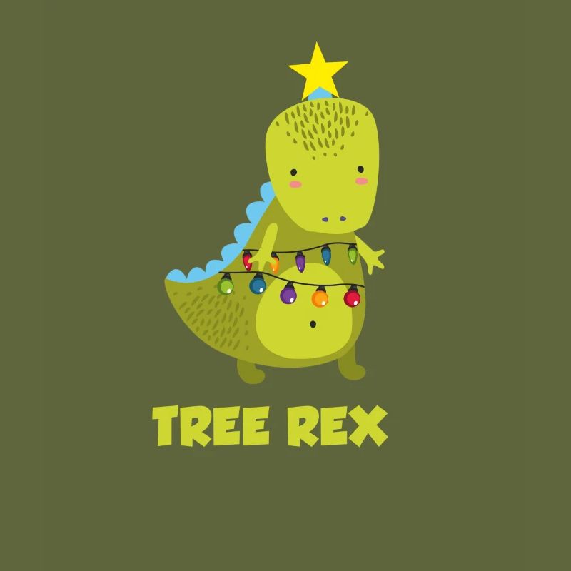 Cute Christmas Tree Rex Dinosaur Dino