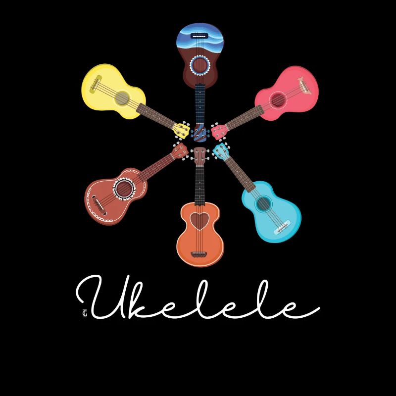 Art graphique mignon d'instrument de ukelele pour le musicien