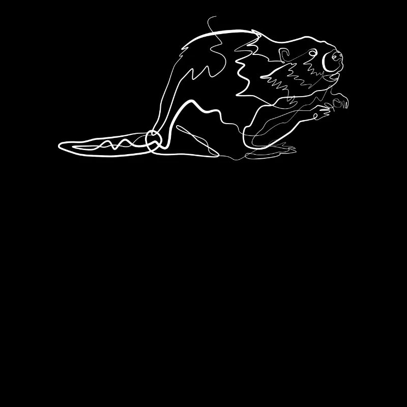 Beaver animal motif - one line drawing