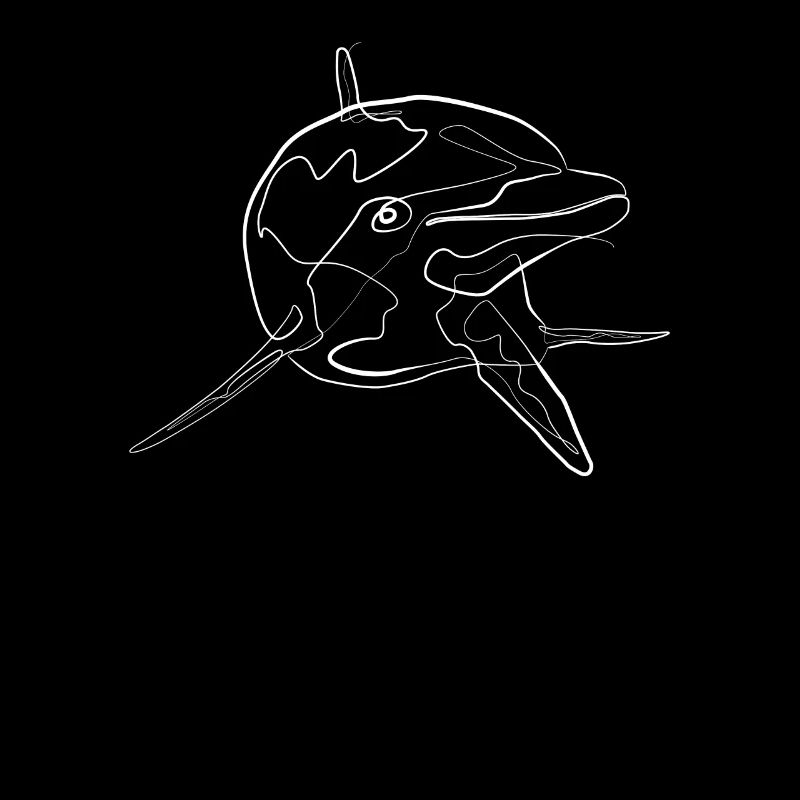 Dauphin Animal - one line drawing