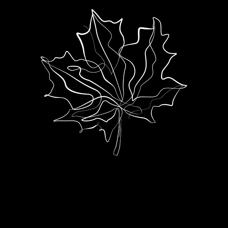 Maple Leaf Canada - one line drawing