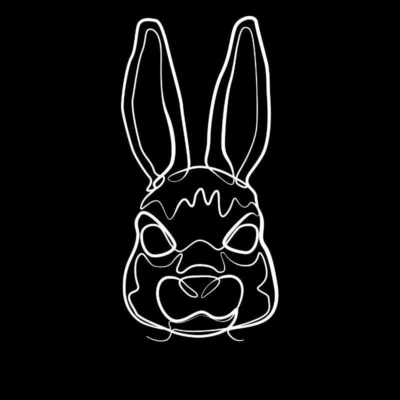 Rabbit animal motif - one line drawing