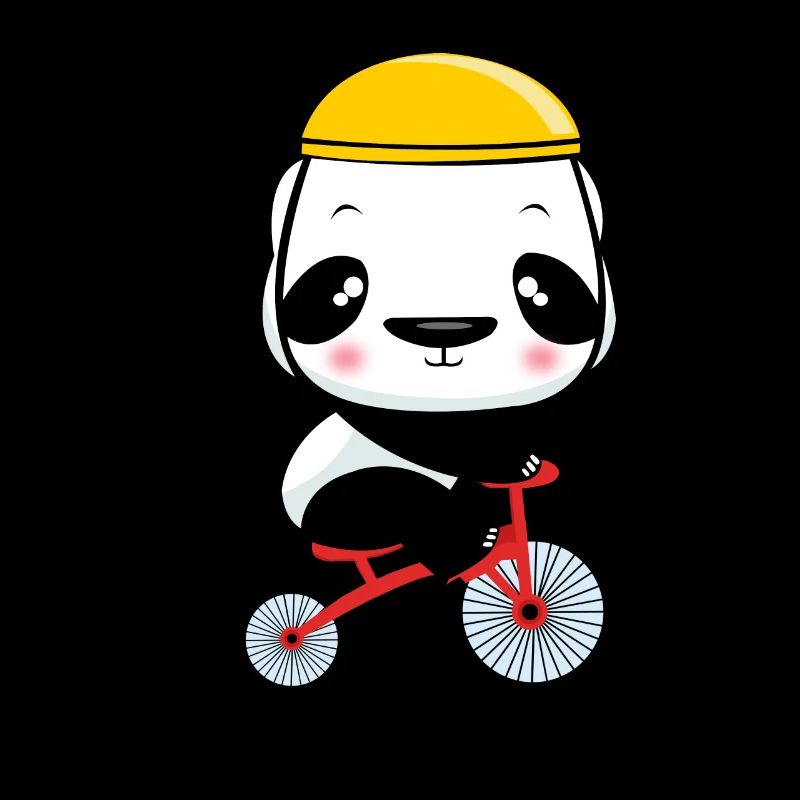 Panda bear with bicycle