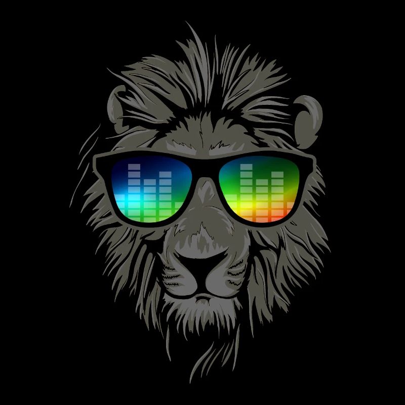 Partylöwe - Löwe mit Musik Sonnenbrille