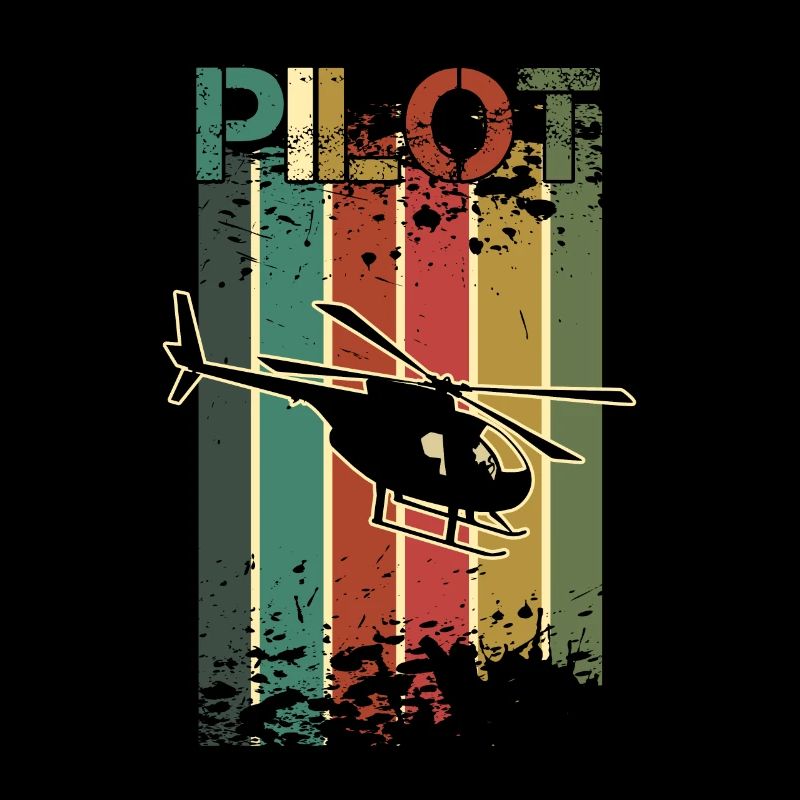 Hélicoptère Hélicoptère Chopper Cadeau Rétro
