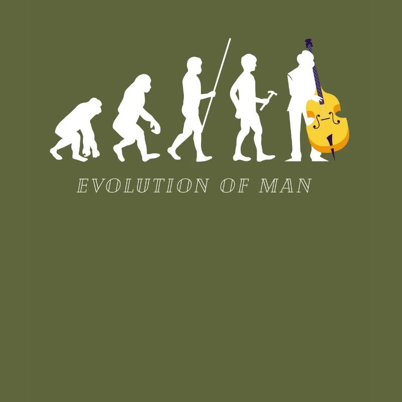 Évolution de l'homme cadeau d'amant d'instruments à cordes basses