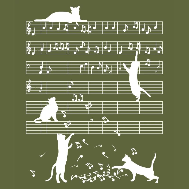 Cadeau de notes de musique de chats