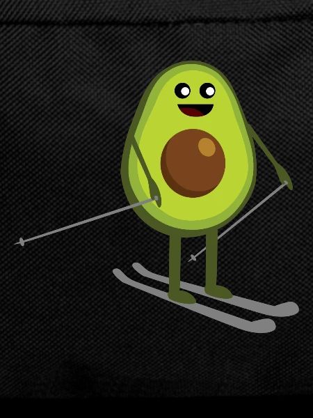 Skier - avocado on skis funny