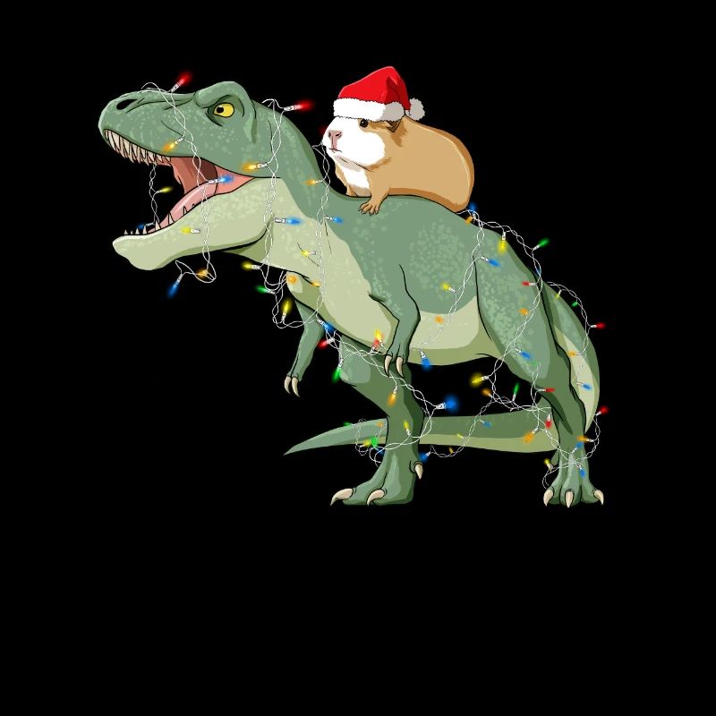 Weihnachtsmann T Rex und Meerschweinchen