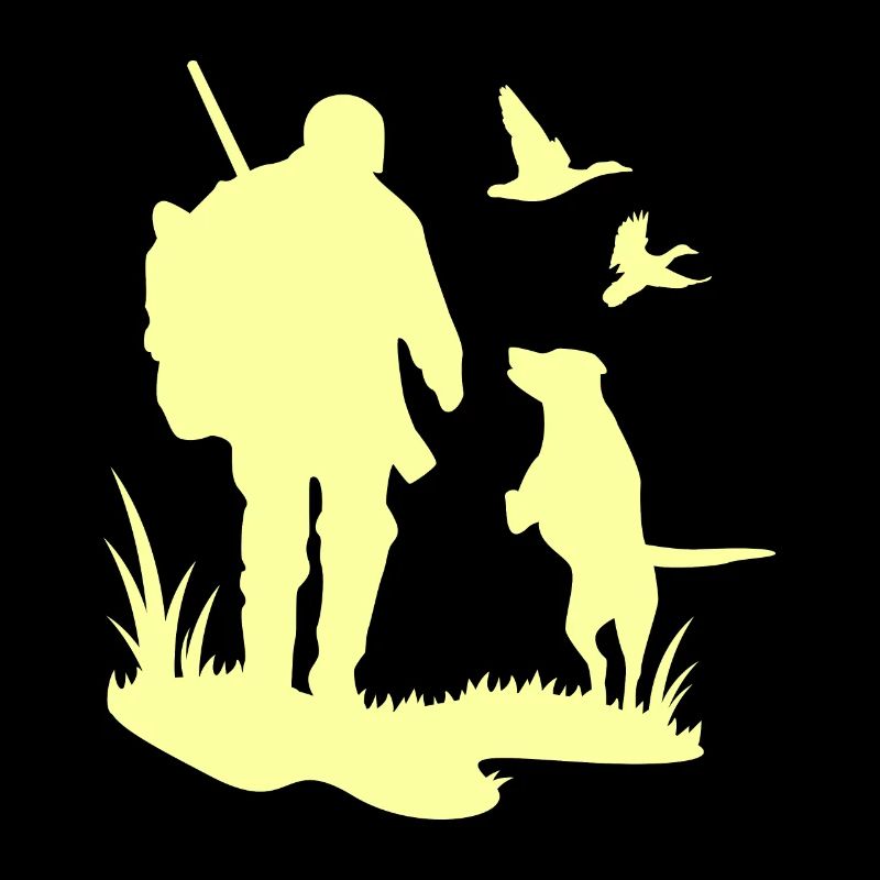 Jäger mit Hund auf der Pirsch Geschenkidee Jagd