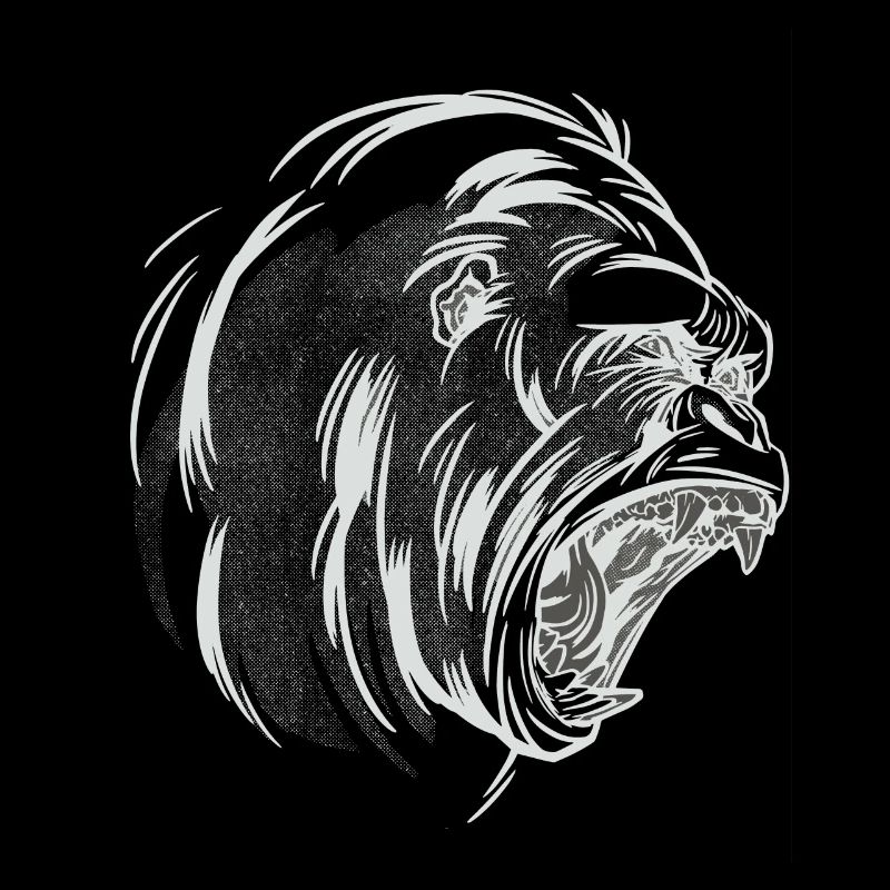 Cri de tête de gorille