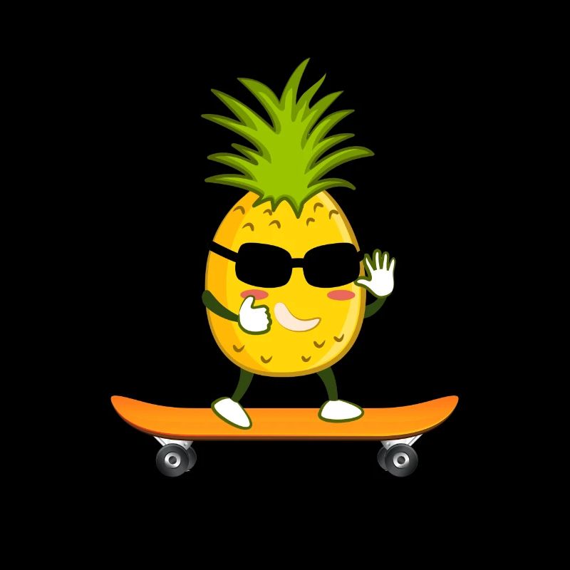 Pineapple Skater Skateboard Skateboarder Skate