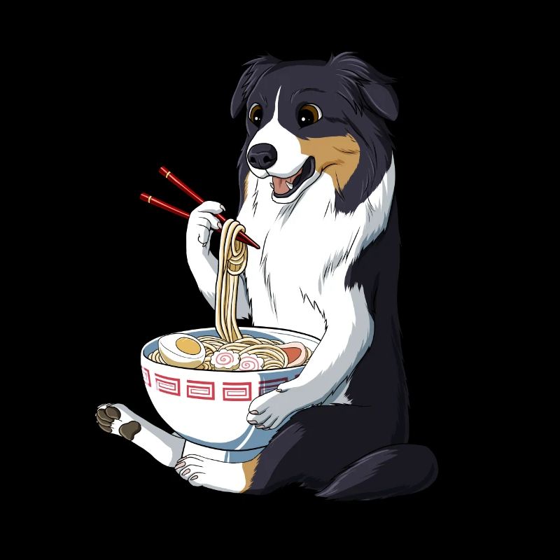 Japanischer Anime Ramen Australian Shepherd Hund