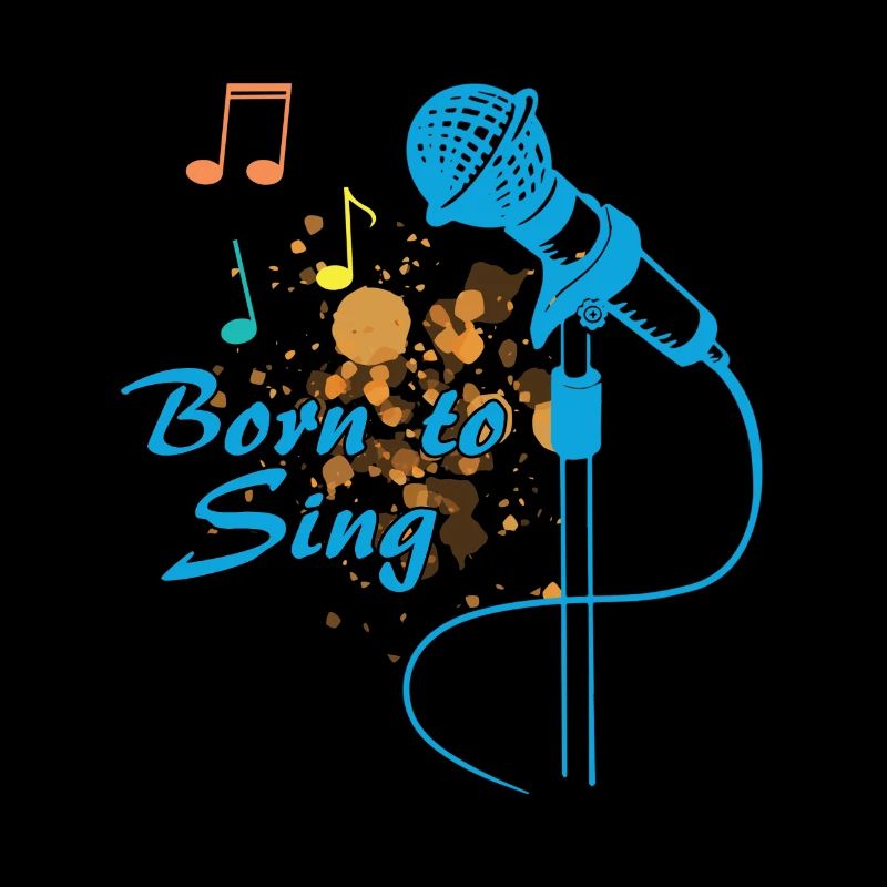 Born To Sing Music Notes Musician Karaoke Mic Gift