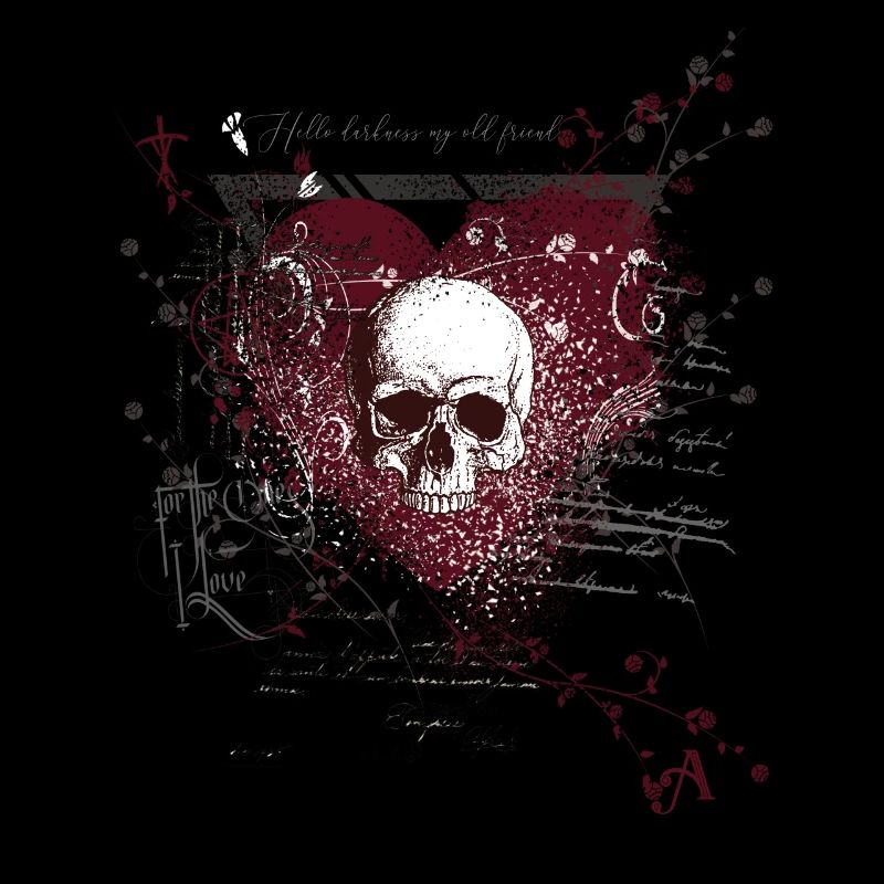 Hello darkness my old friend skull flower gift