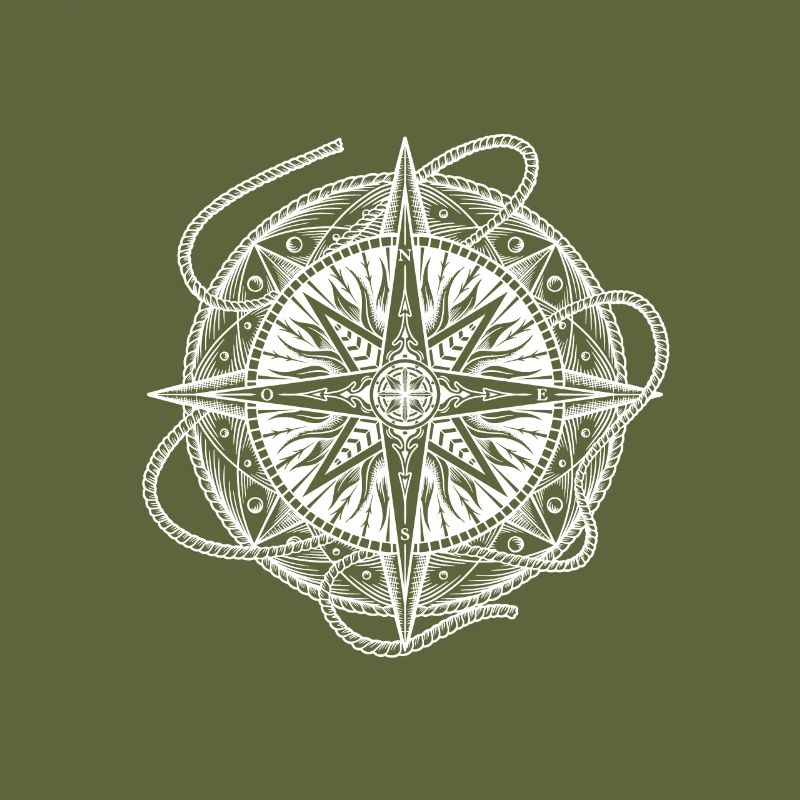 Compass rose with ship jam