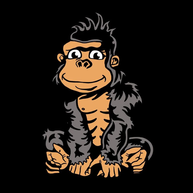 Cute hand-drawn gorilla - coloured