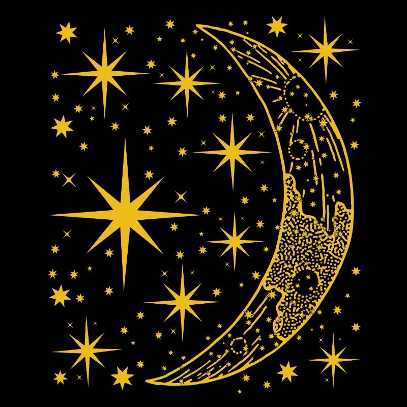 crescent moon. Night sky