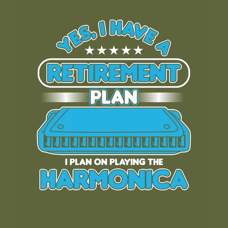 Retirement Plan Harmonica Instrument Blues Gift