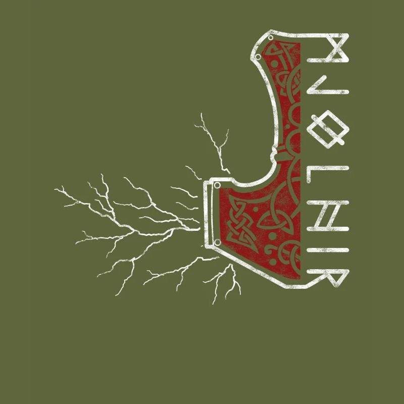 Der Hammer von Thor mit Blitzen - Mjölnir