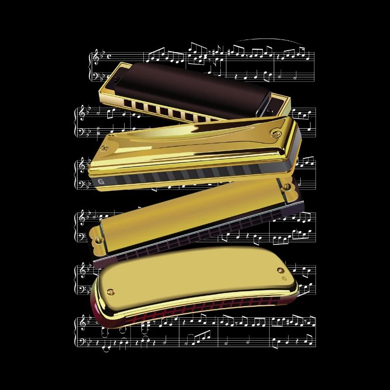 Harmonica Notes Musique Son Acoustique Blues Cadeau