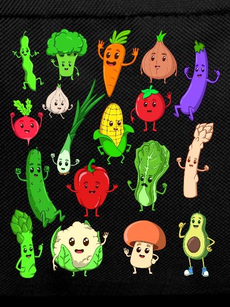 Comic Kawaii Vegetables