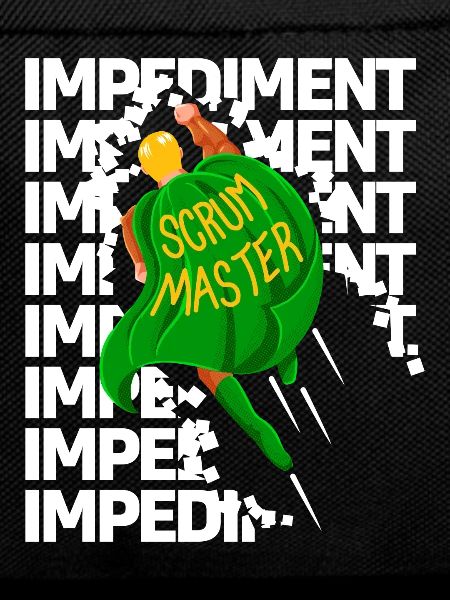 Superhero destroys Impediments - Scrum Master