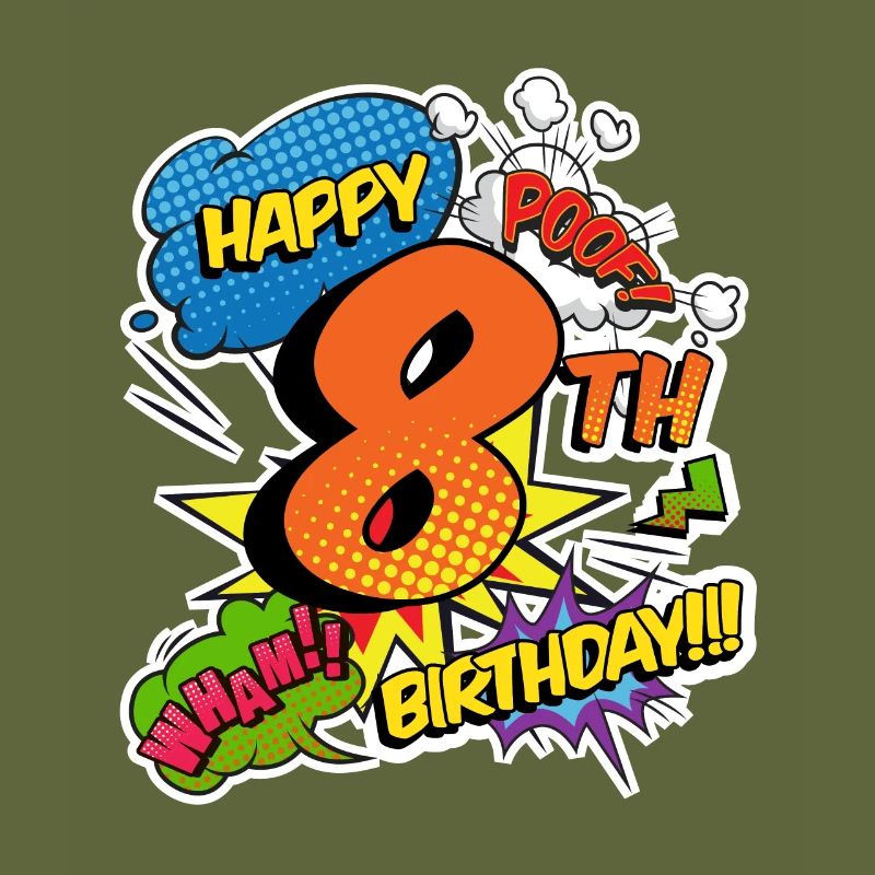 8. Geburtstag Junge Comic-Stil Superhelden