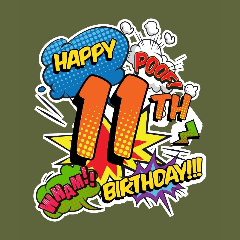 11. Geburtstag Junge Comic-Stil Superhelden