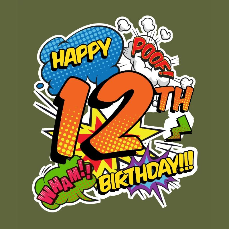 12. Geburtstag Junge Comic-Stil Superhelden