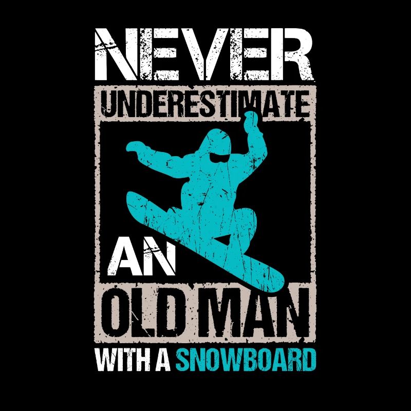 Funny Snowboarder Old Man Gift