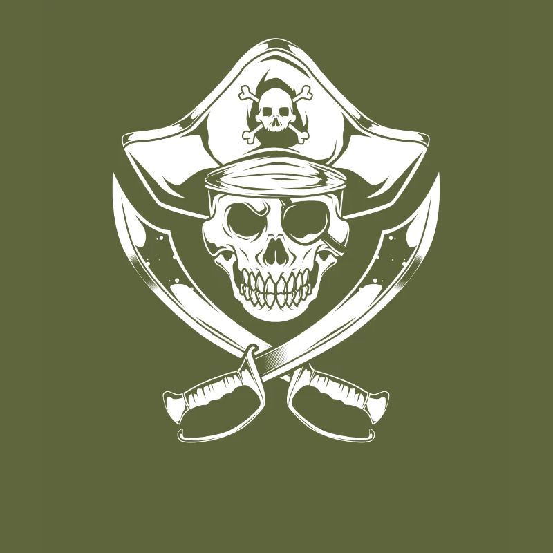 Drapeau de pirate avec sabres et crâne - Pirate