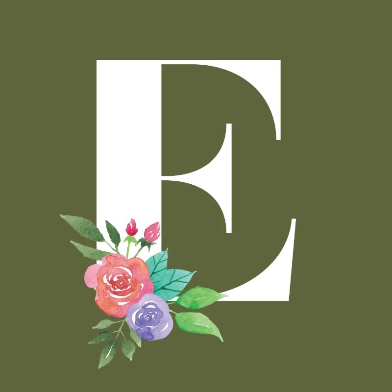 Letter E personalized gift alphabet first name Christmas