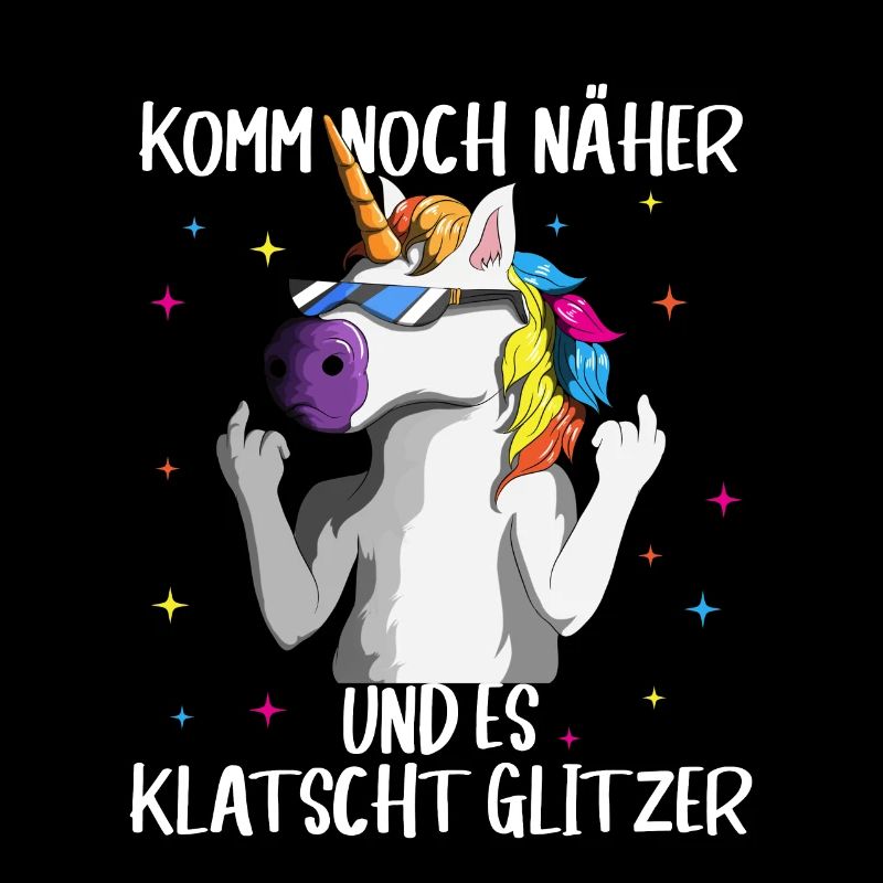 Komm noch näher und es Klatscht Glitzer Einhorn