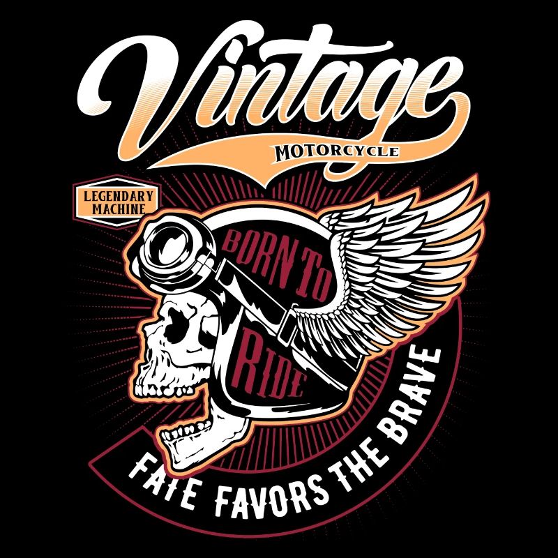 Biker Skull Vintage Motorcycles