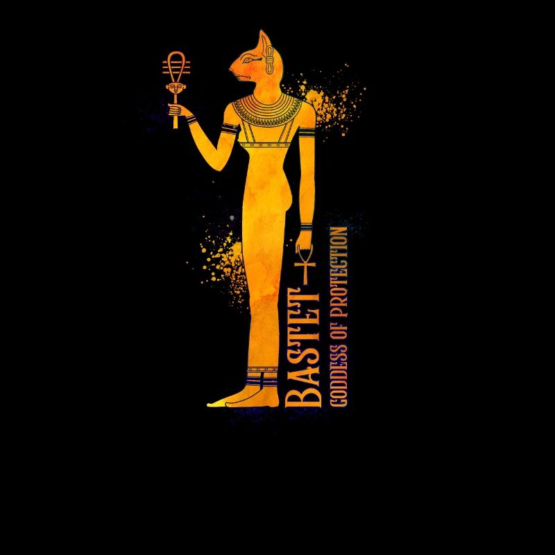 Dessin en couleur de la déesse égyptienne Bastet