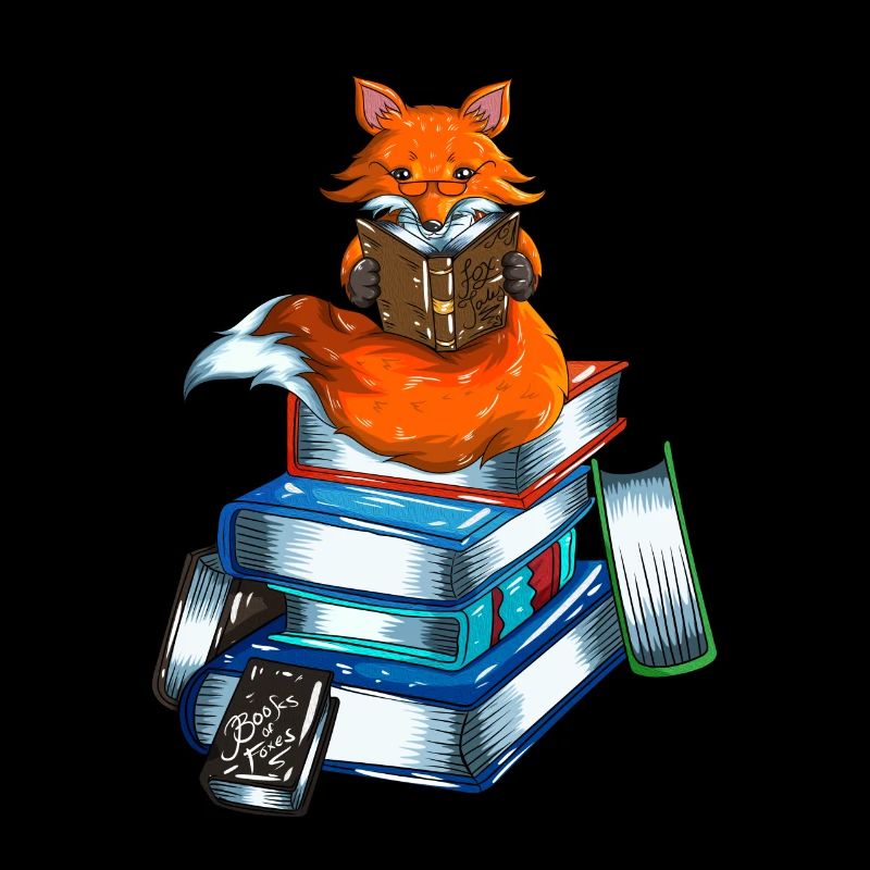 Fox Nerd Books Lire Bookworm Library Book