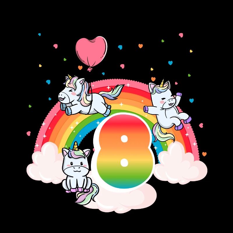 8th Birthday Rainbow Unicorn Theme Birthday