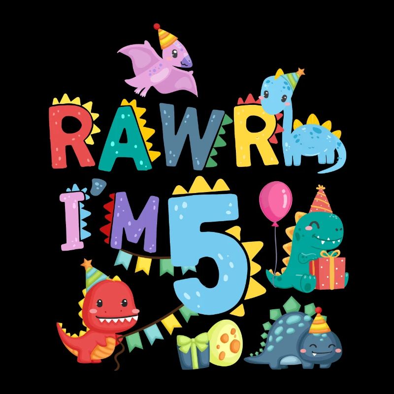Rawr Ich Bin 5 | Rawr Dinosaurier | 5. Geburtstag