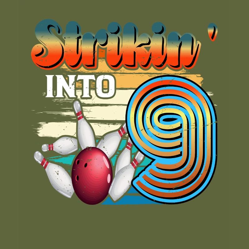 Strikin' Into 9 Bowling Bowler 9e anniversaire