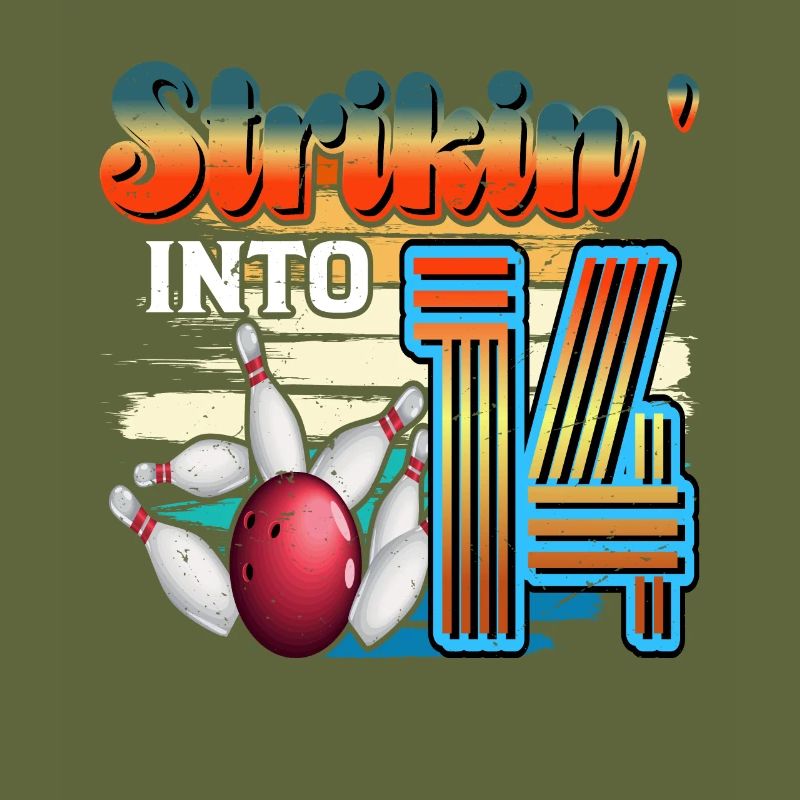 Strikin' Into 14 Bowling Bowler Celebration pour le 14.