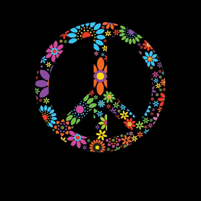 Retro Blumen Design Friedenszeichen Peace Zeichen
