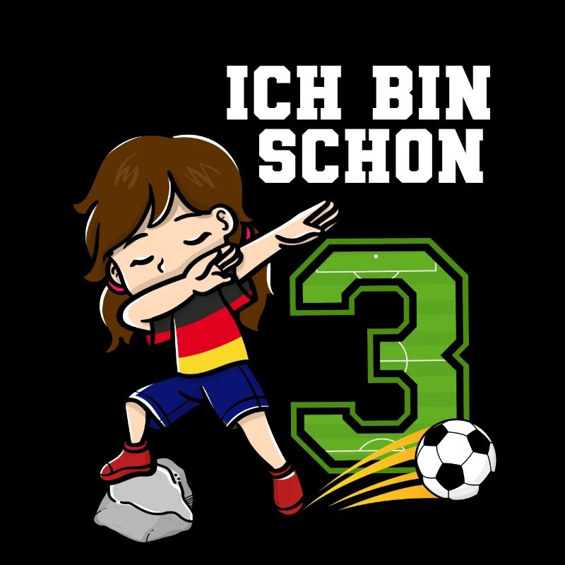 Fußball Mädchen Ich bin schon 3 Geburtstag