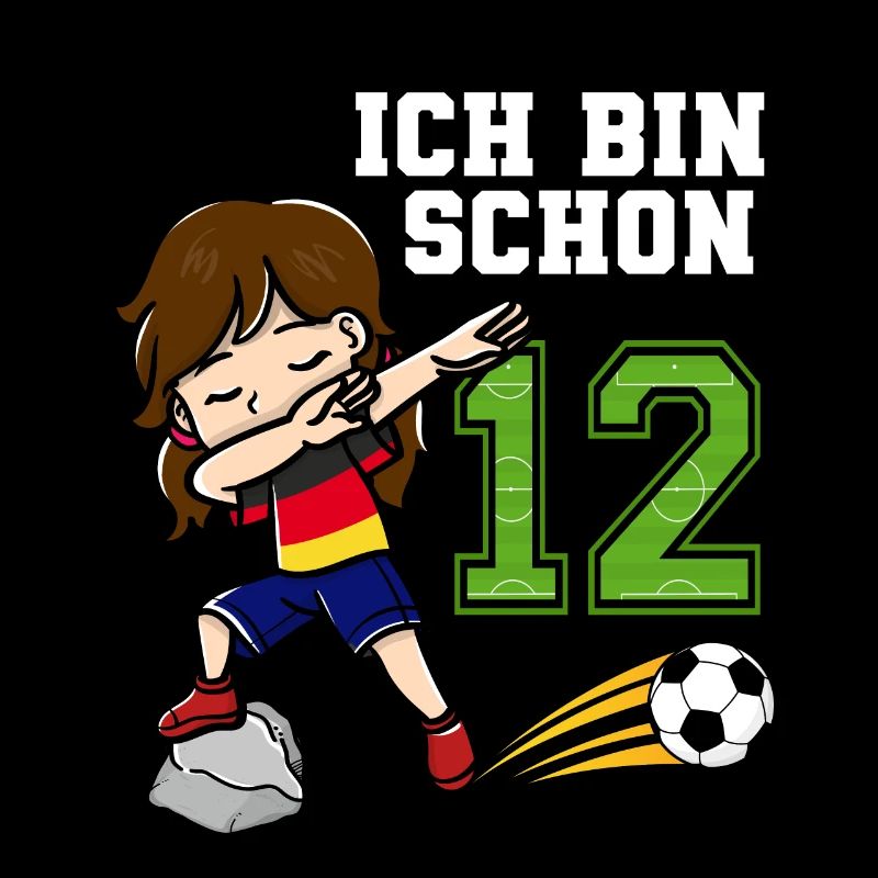 Fußball Mädchen Ich bin schon 12 Geburtstag