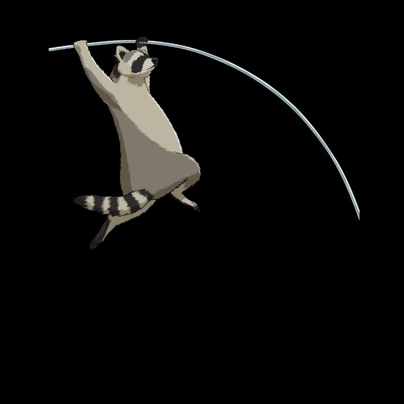 Funny Raccoon Pole Vault