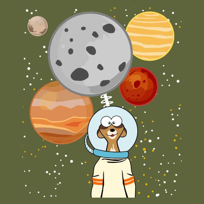 Planètes spatiales des astronautes suricates
